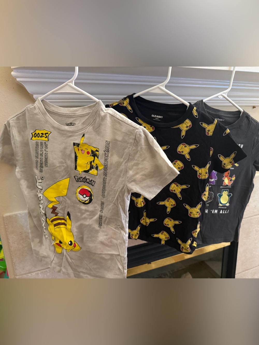 Kids Pikachu Graphic Short-Sleeve Tees - Yellow, Black & Light Gray
